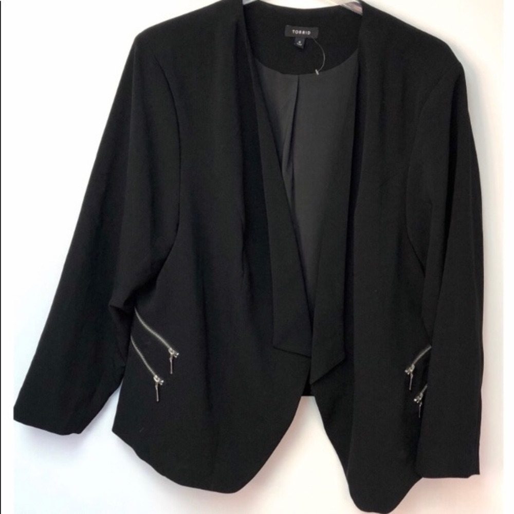 Black suit jacket with zippers